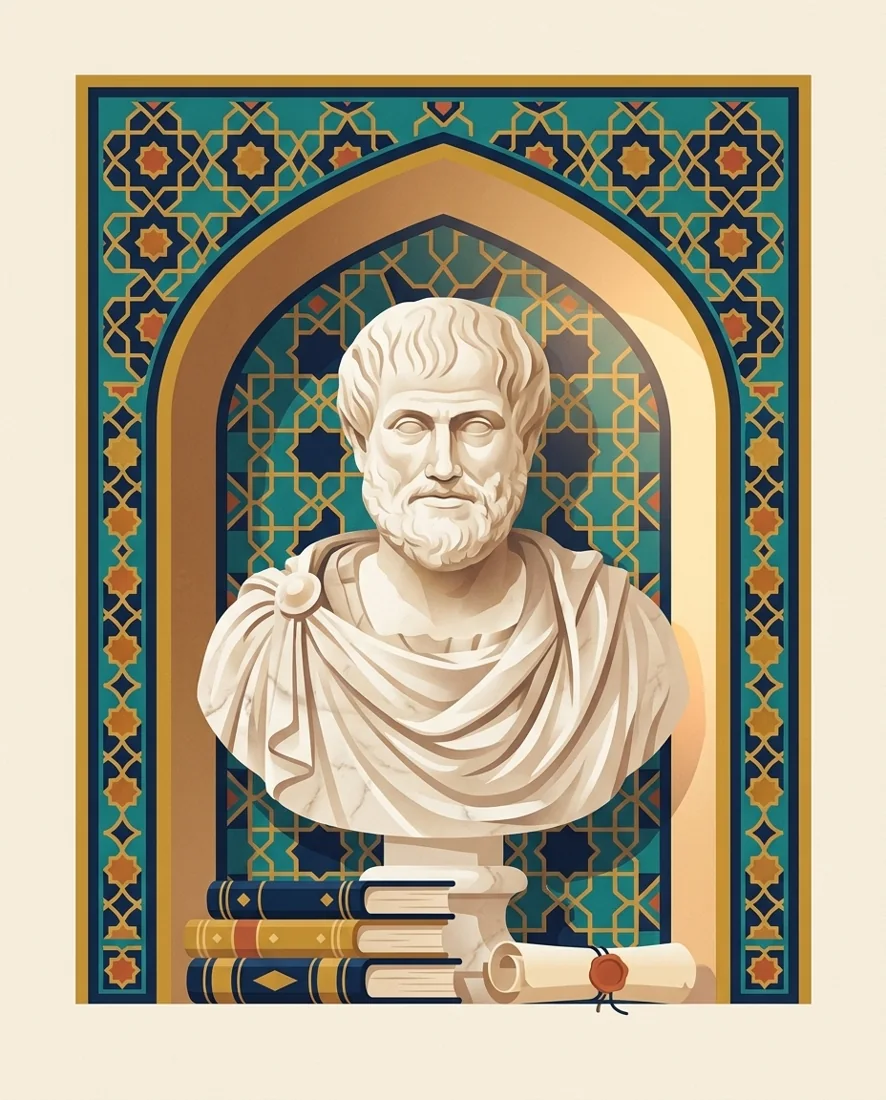 Arastu (Aristotel) byusti, Xiva naqshli ravoq ichida